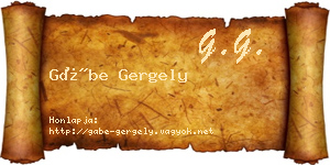 Gábe Gergely névjegykártya